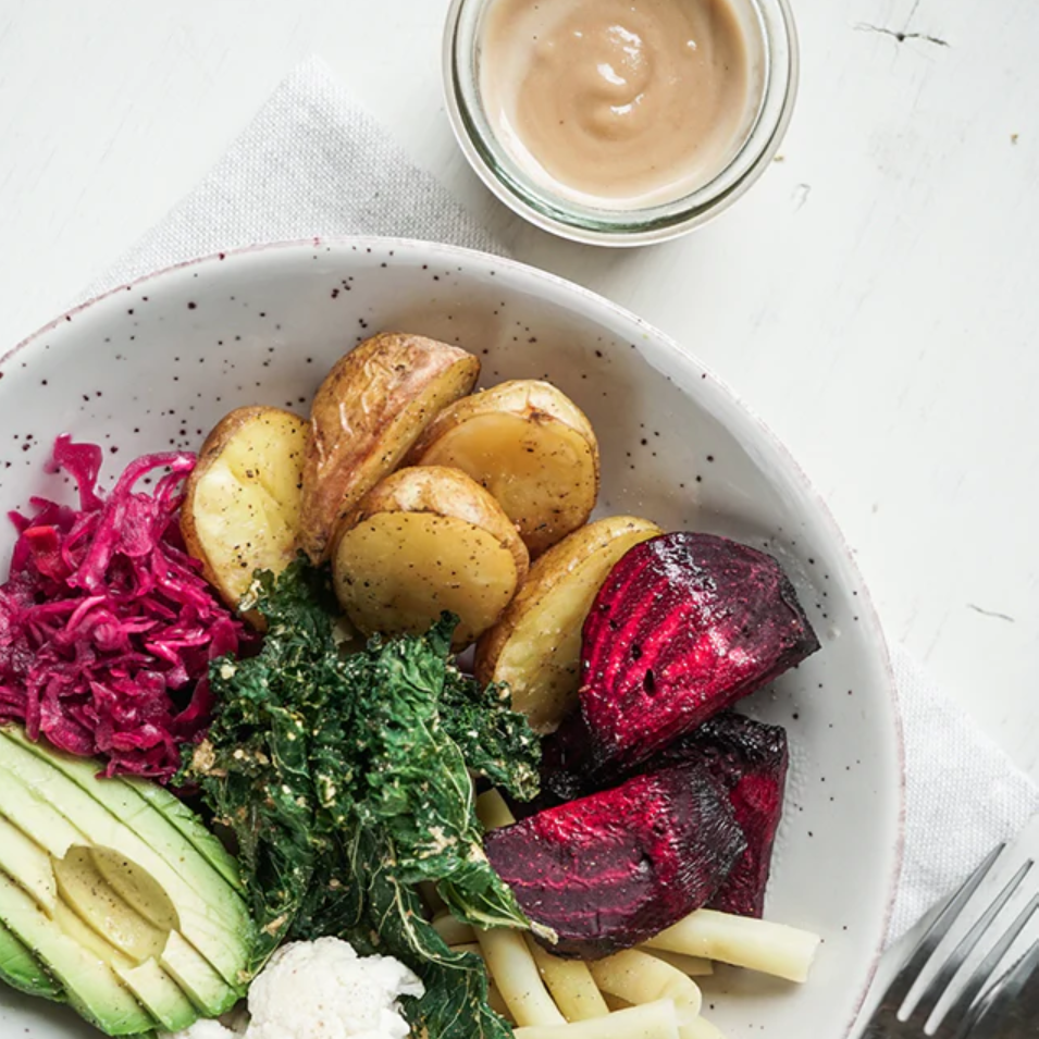 Healthy Buddha Bowl With Easy Tahini Dressing